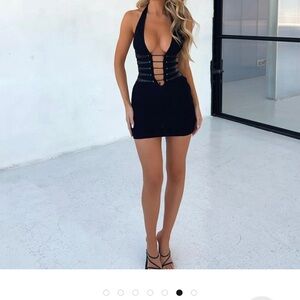 OUTCAST SAWYER BLACK MINI DRESS